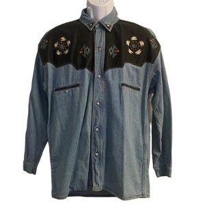 Vintage Shooter Boot's & Jeans Western Store Amarillo, TX‎ Men's Denim Shirt NWT